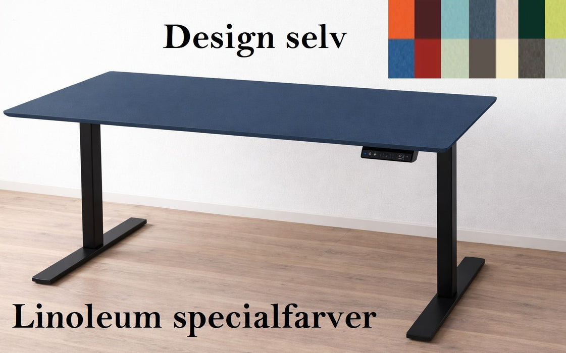 NYT Dencon hæve/sænkebord med linoleum bordplade - Specialfarve